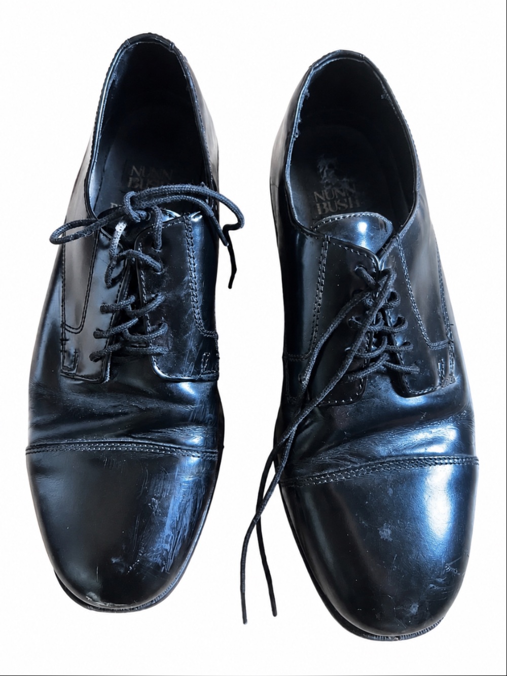 🪄 $5 Blowout Sale Nunn Bush Black Leather Cap-Toe Lace-Up Oxfords